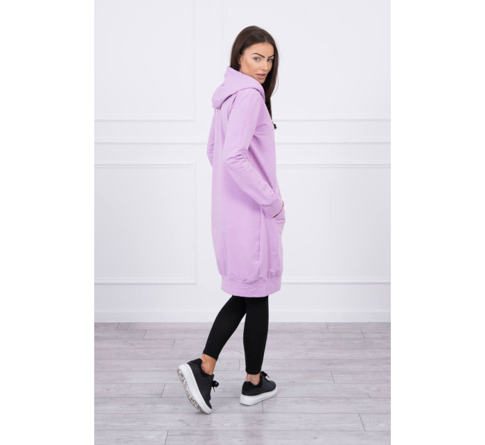 Šaty s kapucí a kapucí fialové barvy