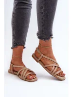 Dámské ploché sandály Big Star Béžová Dámské ploché sandály Big Star Béžová