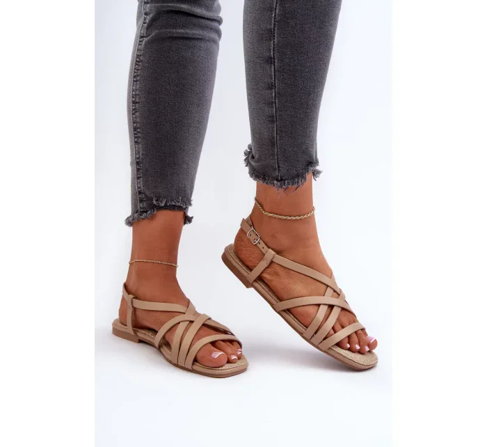 Dámské ploché sandály Big Star Béžová Dámské ploché sandály Big Star Béžová