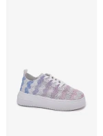 Dámské tenisky na platformě se háčkovaným svrškem – multikolor Mirietto Dámské tenisky na platformě se háčkovaným svrškem – multikolor Mirietto