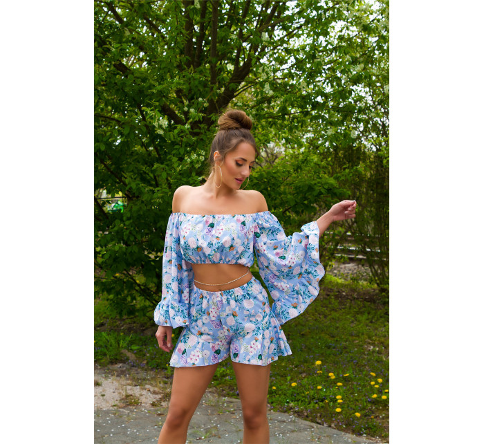 Sexy Floral Carmen Cropped Top