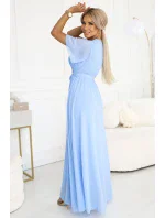 Dlouhé šaty se výstřihem a vázáním model 21107102 - numoco basic