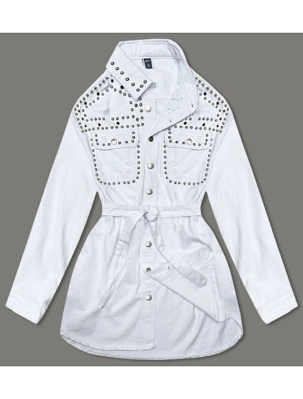 Dámská džínová bunda oversize bílá (M6959) Dámská džínová bunda oversize bílá (M6959)