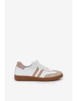 model 21684277 Kožené Nízké Sneakersy Dámské Béžové - Zazoo