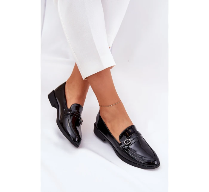 Lakované Dámské Mokasíny S Přezkou Černé model 21689614 - Boto