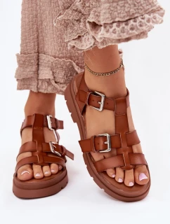 Dámské Sandály Eko Kůže S Přezkami Camel model 21699613 - Boto