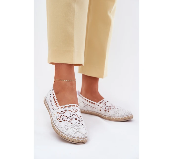 Dámské krajkové espadrilky bílé model 21701553 - Boto Dámské krajkové espadrilky bílé model 21701553 - Boto