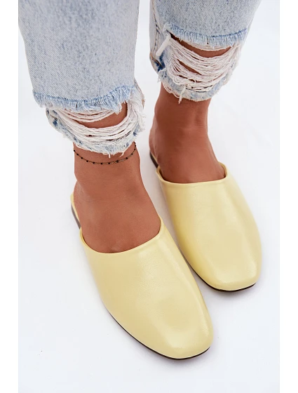 Dámské z imitace kůže Ploché Žluté model 22102949 - Boto Dámské z imitace kůže Ploché Žluté model 22102949 - Boto