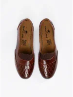 Klasické hnědé  polobotky dámské na klínku