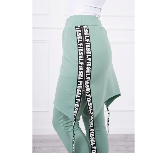 Kalhoty/oblek s nápisem selfie tmavě mátový