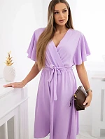 Šaty s vrstveným výstřihem světle fialová