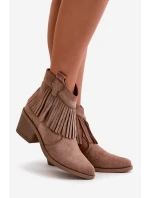 Dámské Kožené Boty Na Zip Eko Hnědé model 21668209 - S.Barski