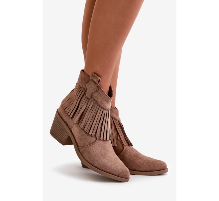 Dámské Kožené Boty Na Zip Eko Hnědé model 21668209 - S.Barski