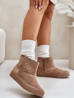 Sněhové boty na zip zateplené kožešinou Big Star model 21675203 Béžové - Big Star Shoes