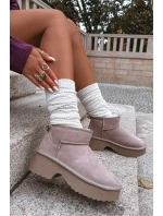 Dámské sněhule Milora z přírodního semiše s kožešinou – khaki Dámské sněhule Milora z přírodního semiše s kožešinou – khaki