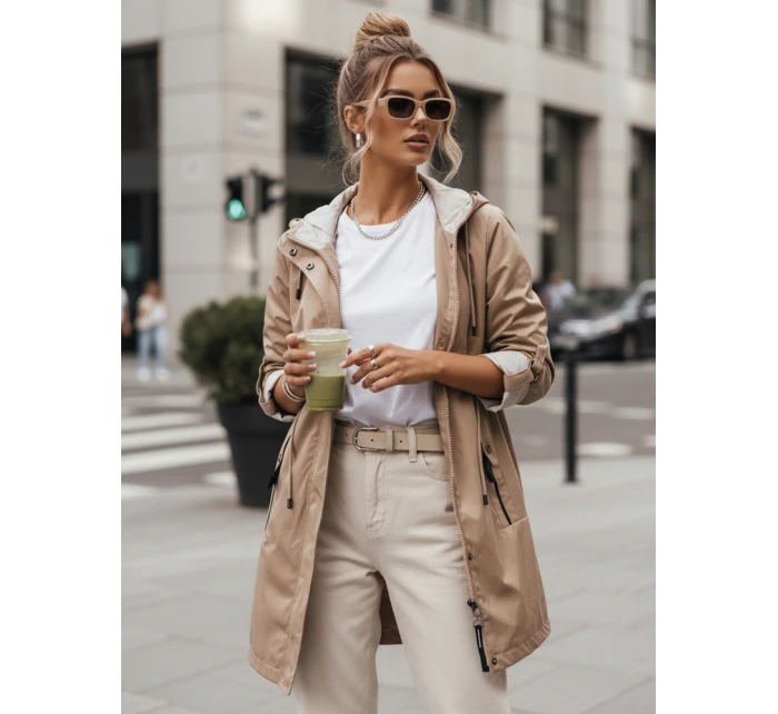 Dámská přechodná bunda parka MEROY béžová FashionStreet TY4288 Dámská přechodná bunda parka MEROY béžová FashionStreet TY4288
