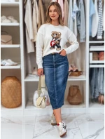 Dámský oversize svetr s medvídkem MISLOOK bílý FashionStreet MY2467