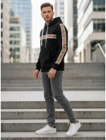 Pánská mikina s kapucí černá Dstreet BX5944 Pánská mikina s kapucí černá Dstreet BX5944