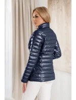 Tmavě modrá prošívaná dámská bunda se stojáčkem (16M9110-215)