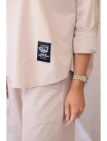 Komplet nových mikinových kalhot Punto béžový Komplet nových mikinových kalhot Punto béžový