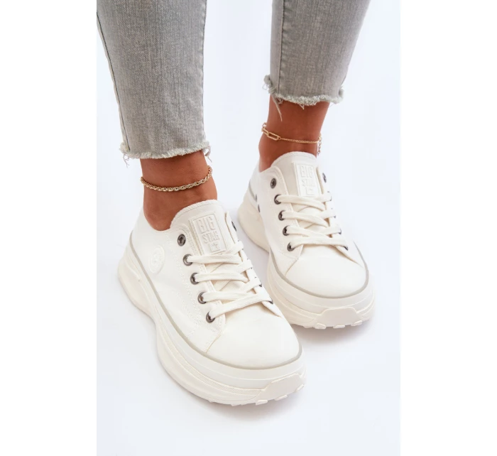 Dámské tenisky na masivní podrážce Big Star model 21653744 Bílé - Big Star Shoes Dámské tenisky na masivní podrážce Big Star model 21653744 Bílé - Big Star Shoes