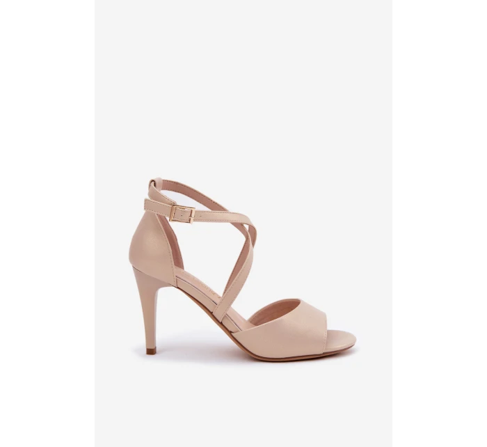 Módní Sandály Na Podpatku Zlaté model 21691859 - SERGIO LEONE