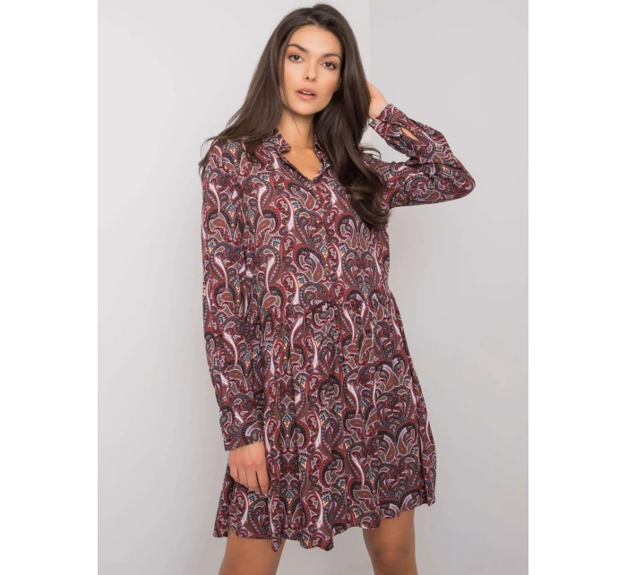 Šaty D73771M30227 tmavě hnědé