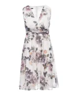 S225 Šifonové šaty s hlubokým výstřihem - model 1