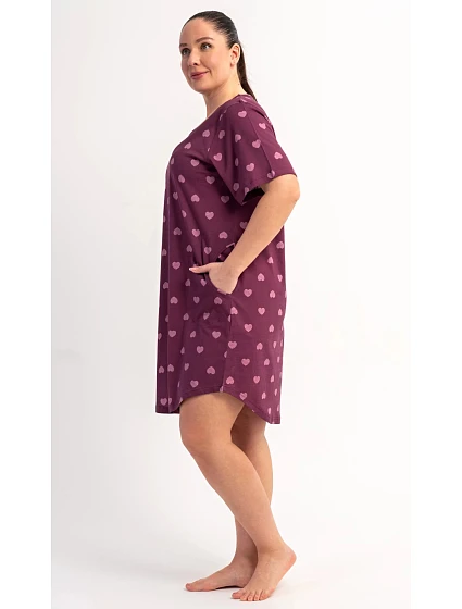 Dámské domácí šaty s krátkým rukávem model 22405680 - Vienetta Dámské domácí šaty s krátkým rukávem model 22405680 - Vienetta