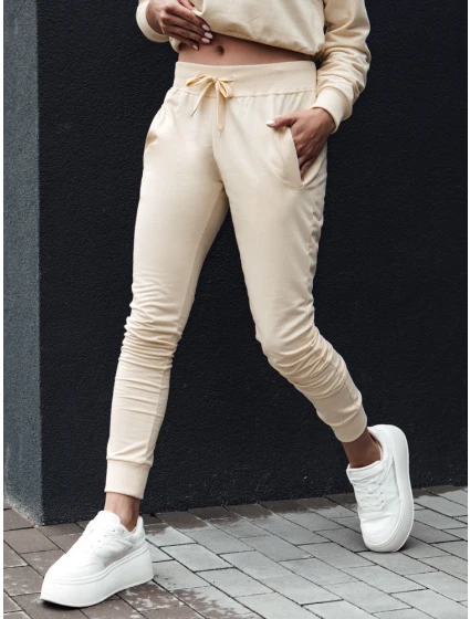 Dámské teplákové kalhoty RELAX MODE cream FashionStreet UY2142 Dámské teplákové kalhoty RELAX MODE cream FashionStreet UY2142