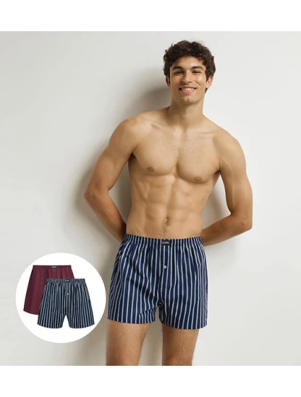 Pánské volné boxerky 2 ks COTTON STRETCH model 21339553 BOXER 2x tmavě červená - DIM Pánské volné boxerky 2 ks COTTON STRETCH model 21339553 BOXER 2x tmavě červená - DIM