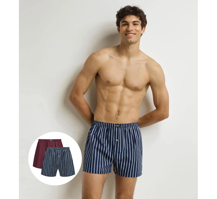 Pánské volné boxerky 2 ks COTTON STRETCH model 21339553 BOXER 2x tmavě červená - DIM Pánské volné boxerky 2 ks COTTON STRETCH model 21339553 BOXER 2x tmavě červená - DIM