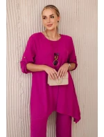 Sada halenky + kalhot s přívěskem tmavě fialová Sada halenky + kalhot s přívěskem tmavě fialová