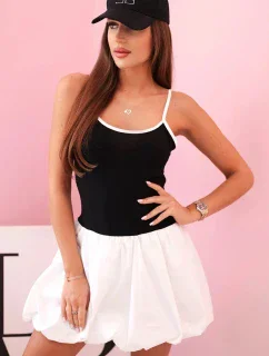 Dámské šaty na ramínkách s  sukní černé model 21035525 - K-Fashion