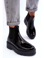 Lakované Kalhoty Boty Na Platformě Big Star model 21635193 Černé - Big Star Shoes Lakované Kalhoty Boty Na Platformě Big Star model 21635193 Černé - Big Star Shoes