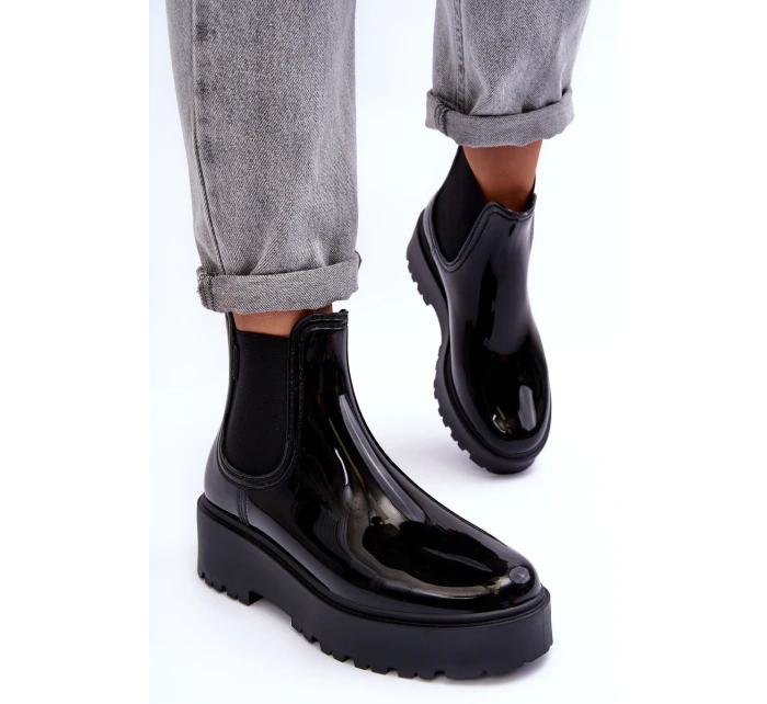 Lakované Kalhoty Boty Na Platformě Big Star model 21635193 Černé - Big Star Shoes Lakované Kalhoty Boty Na Platformě Big Star model 21635193 Černé - Big Star Shoes