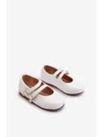 Lakýrované Dětské Baletky S Proužky Bílé Margenis Lakýrované Dětské Baletky S Proužky Bílé Margenis
