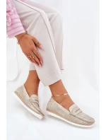 Dámské Mokasíny Z Eko Kůže Zlaté model 21689096 - EVENTO Dámské Mokasíny Z Eko Kůže Zlaté model 21689096 - EVENTO