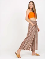 Kalhoty D73781M62237A bílá hnědá