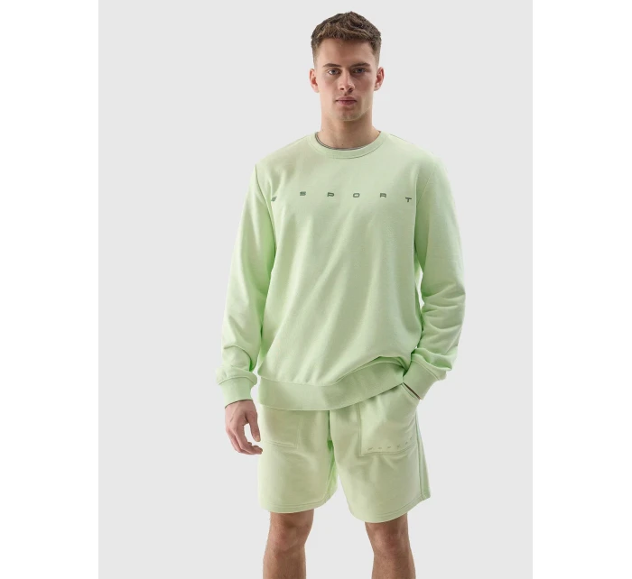 Pánská tepláková mikina bez zapínání a bez kapuce 4F - zelená Pánská tepláková mikina bez zapínání a bez kapuce 4F - zelená