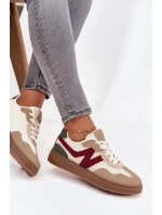 Nízké dámské tenisky z eko kůže Givelle – béžové Nízké dámské tenisky z eko kůže Givelle – béžové