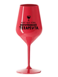 červená nerozbitná sklenice na víno 470 ml model 21865038 - Giftela