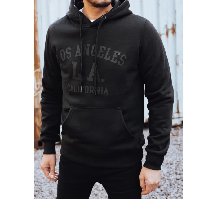 Pánská zateplená mikina s kapucí černá FashionStreet BX5918 Pánská zateplená mikina s kapucí černá FashionStreet BX5918