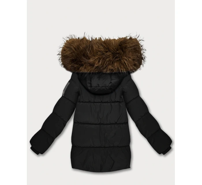Černá péřová bunda s kapucí model 21819320 - HAPPY HOUSE