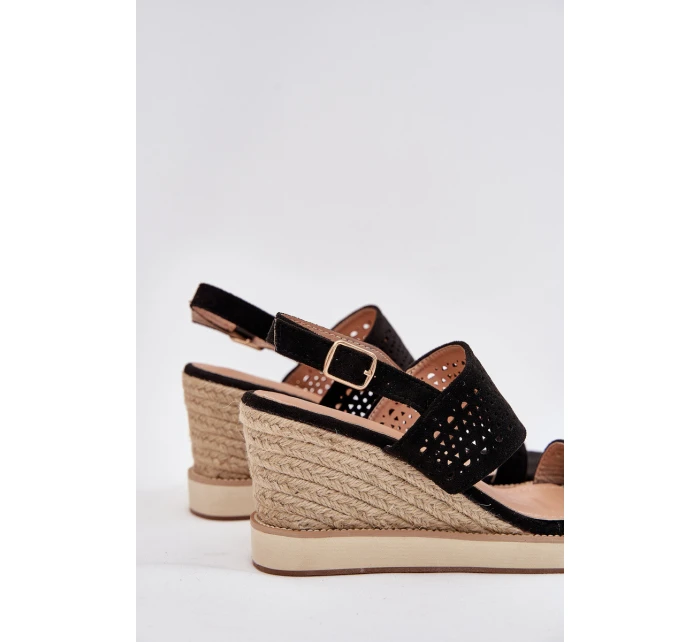 Dámské Sandály S Na Klínu Černé model 21704029 - Boto Dámské Sandály S Na Klínu Černé model 21704029 - Boto