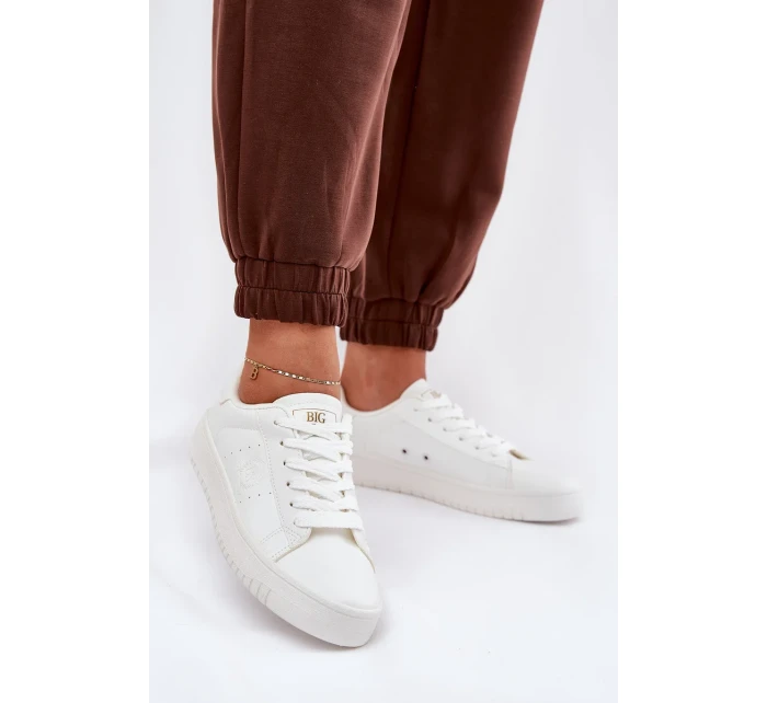 Dámské nízké tenisky z ECO kůže Big Star – bílé Dámské nízké tenisky z ECO kůže Big Star – bílé