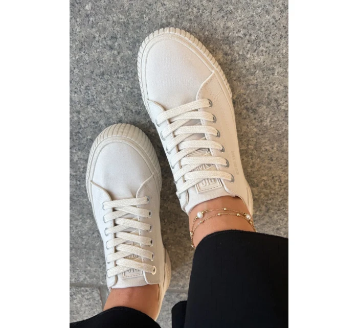 Dámské plátěné tenisky Big Star – béžové