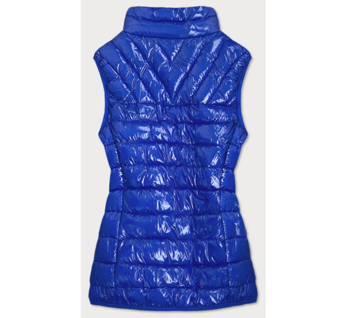 Světle modrá dámská lesklá vesta se stojáčkem model 14974992 - S'WEST