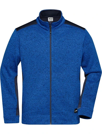 Daiber JN 862 Pánská pracovní bunda pletený fleece - Strong 02.0862 royal melange/navy Daiber JN 862 Pánská pracovní bunda pletený fleece - Strong 02.0862 royal melange/navy