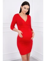 Přiléhavé šaty s výřezem pod prsy červené barvy Přiléhavé šaty s výřezem pod prsy červené barvy